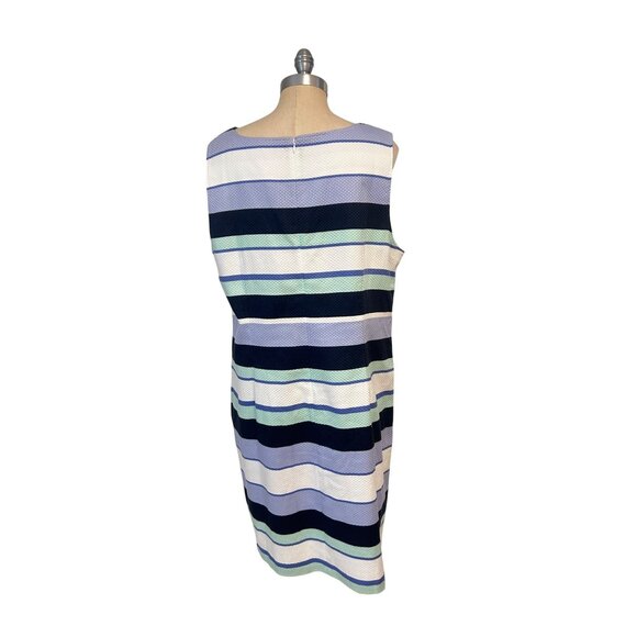 Talbots Striped Dress Stretch Sleeveless Pockets 16W Plus NWT - Picture 3 of 5